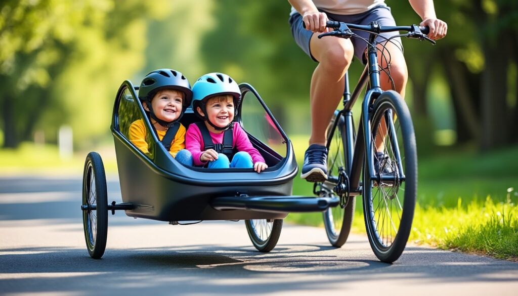 sicherer und bequemer transport von kindern mit hochwertigen fahrradanhängern – entdecken sie komfortable und praktische lösungen für ihre familienausflüge.